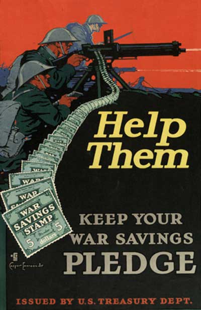 WWI propaganda poster - Keep Your War Savings Pledge - U.S. Treasury Department